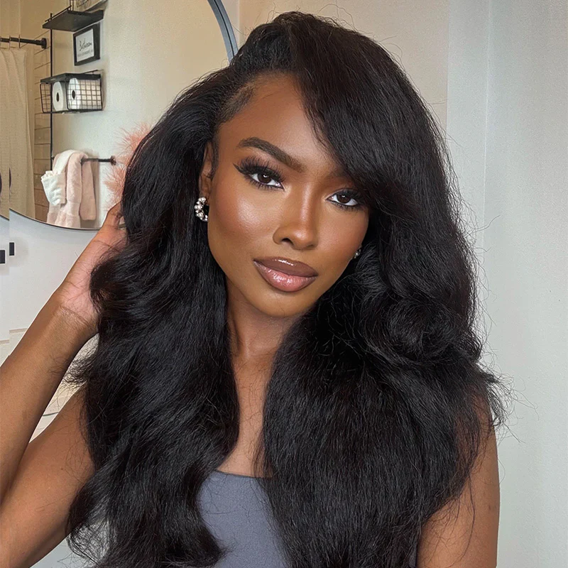 Bogo Flash Sale| Blonde Highlights Glueless 6×4 Lace Closure Wig + Kinky Straight 3-In-1 Half Wig - Image 6