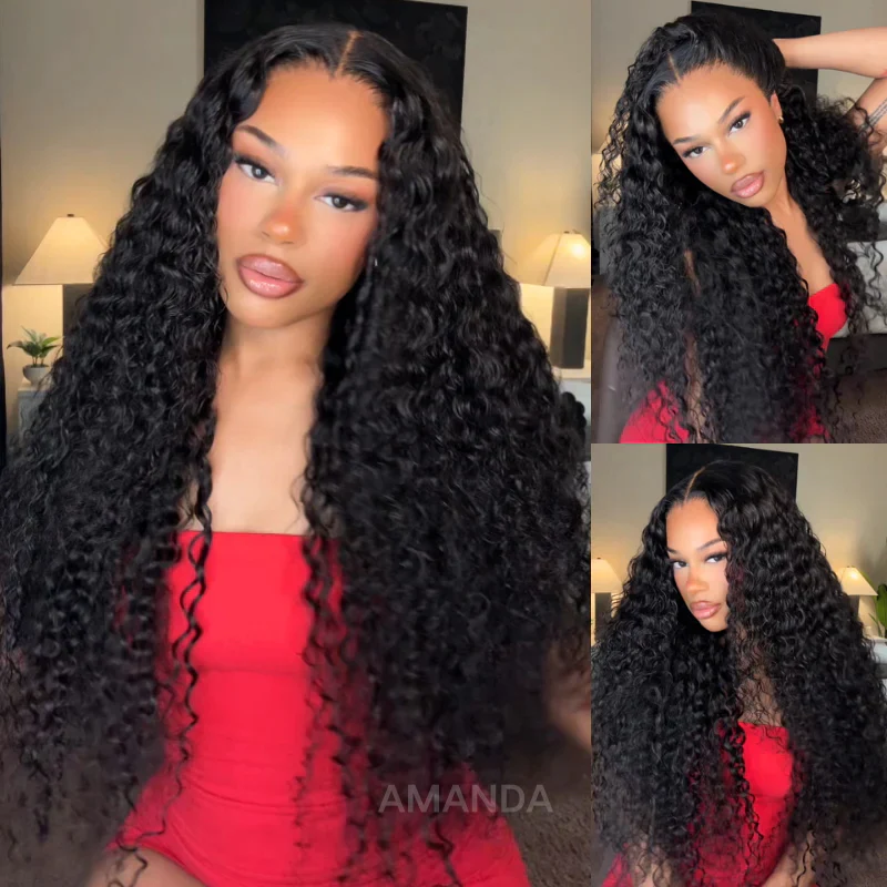 Bogo Flash Sale| Pre Everything Long Curly Hair 13x4 Lace Frontal Wig + Ombre Medium Blonde Glueless Clear Transparent 6×4 Lace Closure Wig - Image 4