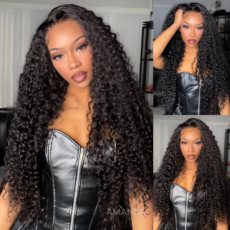 Bogo Flash Sale| Pre Everything Long Curly Hair 13x4 Lace Frontal Wig + Yaki Straight Chestnut Brown Ombre Color New V Part Wig - Image 2