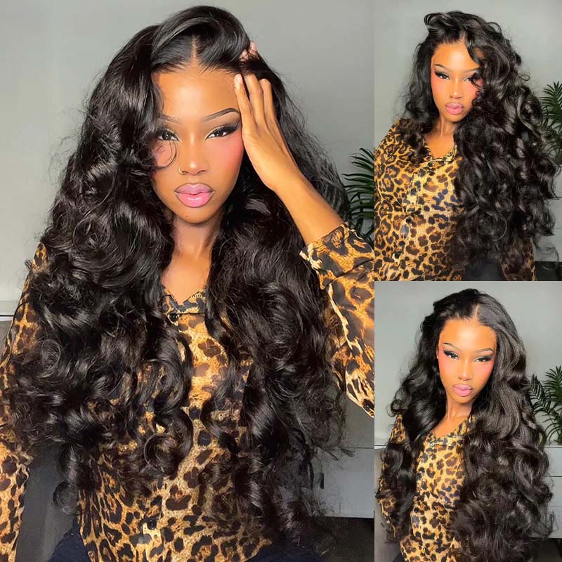 Bogo Flash Sale| Top-Selling Loose Wave Glueless 6x4 Lace Wig with Curtain Bangs + Long Water Wave Reddish Brown 7x5 Lace Wig - Image 2