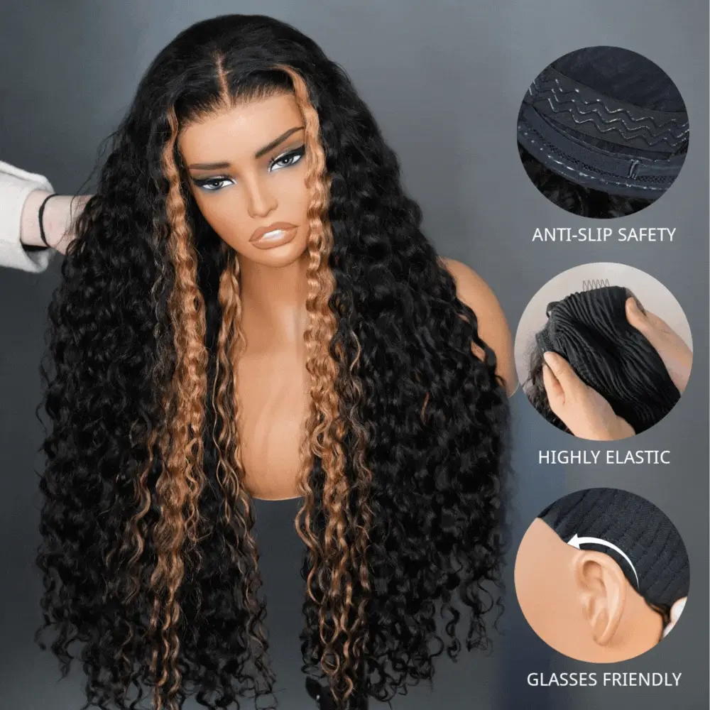 Bogo Flash Sale| Top-Selling Loose Wave Glueless 6x4 Lace Wig with Curtain Bangs + Blonde Highlights 7x5 Full Lace Wig - Image 6