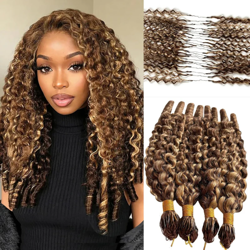 Burmese Curly Feather Crochet Human Hair for Miracle Knots Boho Braids - Image 10