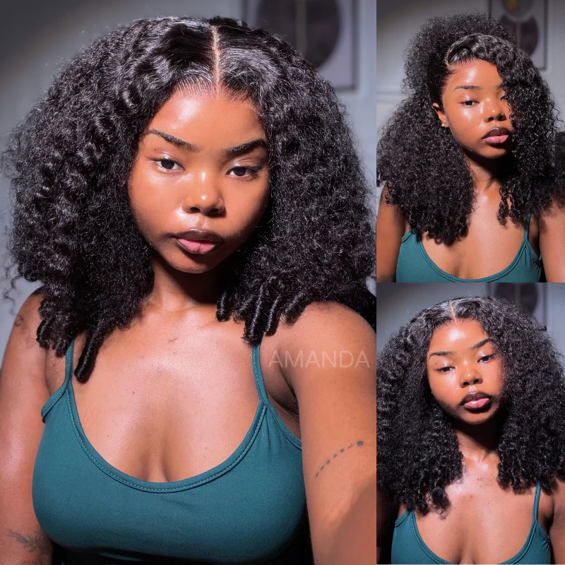 Amanda Luxury Burmese Curly 7x5 Glueless HD Lace Put On and Go Affordable Human Hair Wig Flash Sale - Image 2