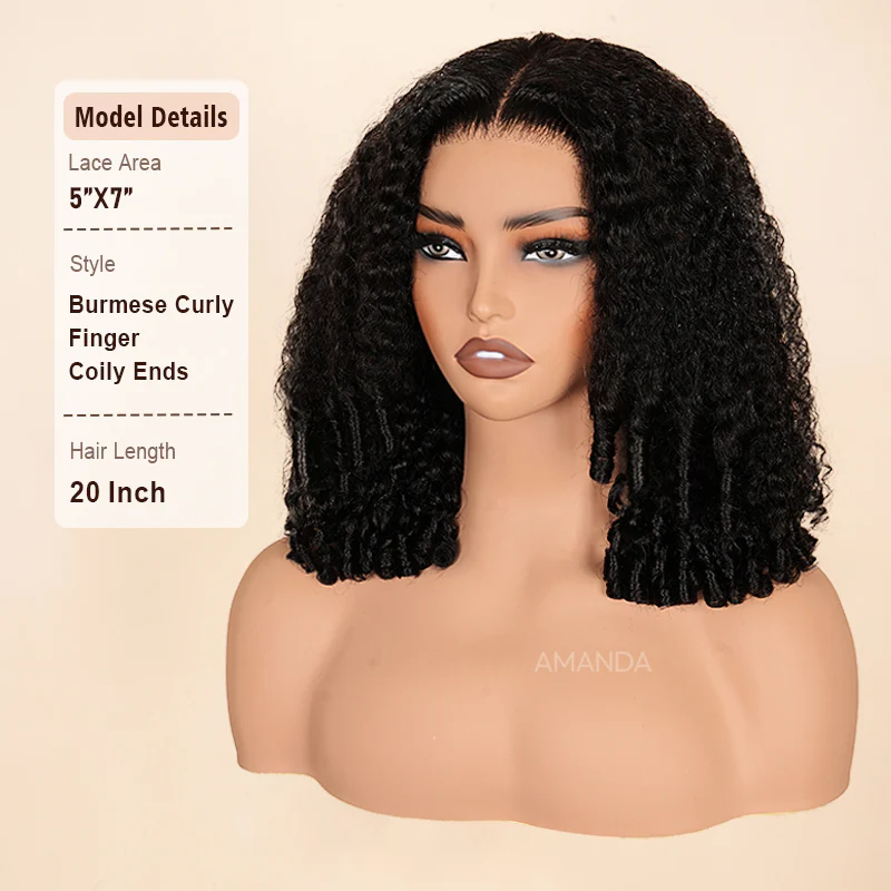 Amanda Luxury Burmese Curly 7x5 Glueless HD Lace Put On and Go Affordable Human Hair Wig Flash Sale - Image 4