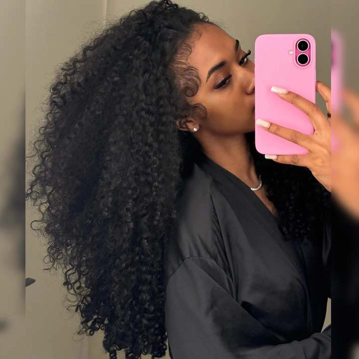 Buy 1 Get 1 Free Put On & Go Glueless Flip Over Curly Half Wig Beginner Friendly - Image 2