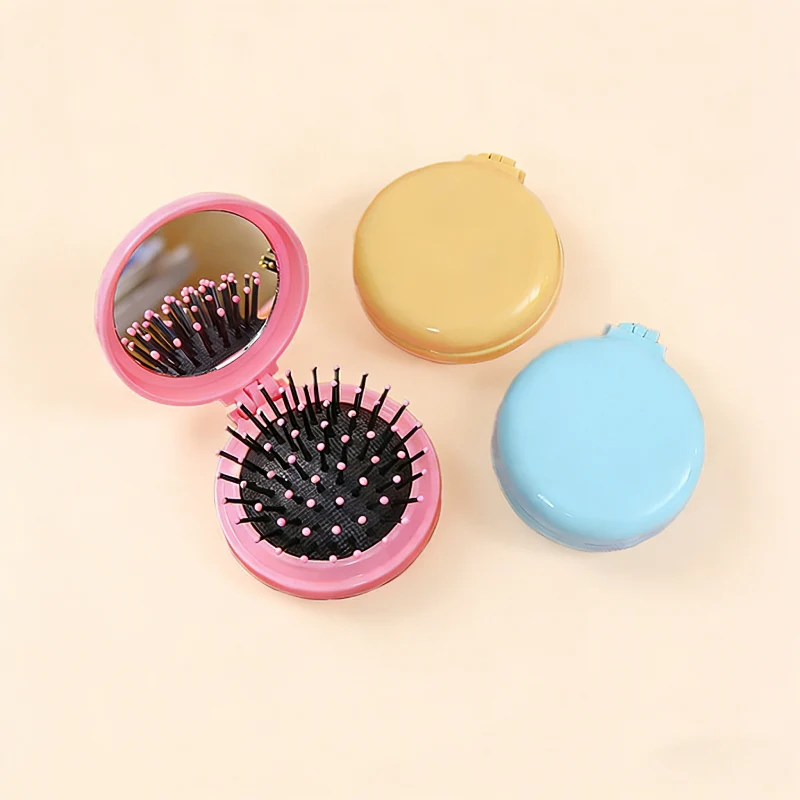 Mirror Comb Foldable Flip Hair Brush with Integrated Makeup Mirror Flash Sale