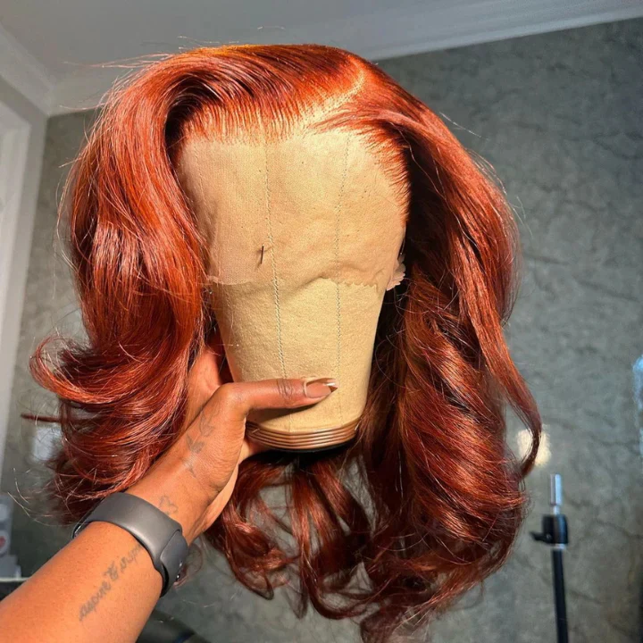 Curtain Bangs Loose Wave Glueless Lace Front Wigs+Loose Wave Ginger Brown 13*4 Lace Front Wigs Flash Sale - Image 3