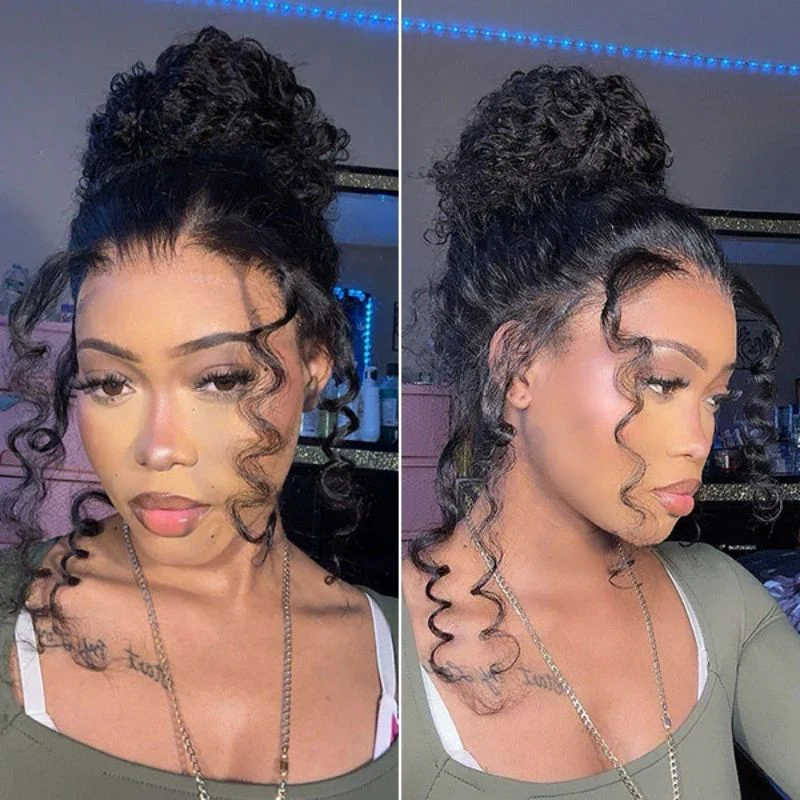 Outre Dominican Curly Deep Curly Snug Fit 360 Invisible Strap Glueless Pre-Bleached And Pre-Cut Lace Human Hair Wig - Image 4