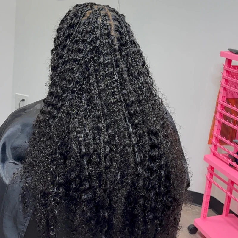 Deep Wave Feather Crochet Human Hair for Miracle Knots Boho Braids  | Honey Blonde &  Brwon Highlight - Image 3
