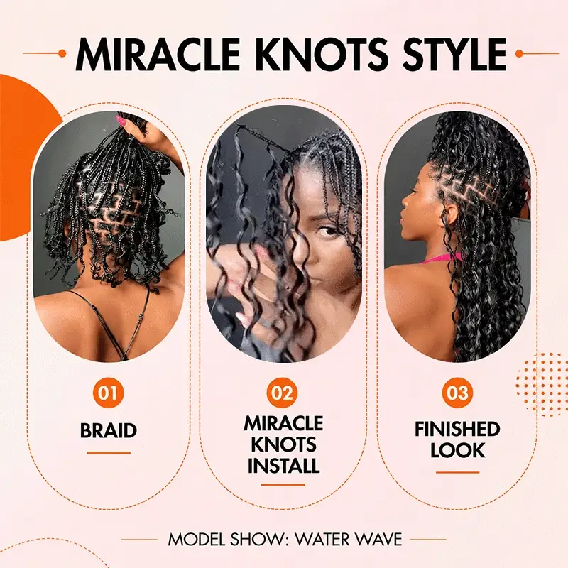 Deep Wave Feather Crochet Human Hair for Miracle Knots Boho Braids  | Honey Blonde &  Brwon Highlight - Image 5
