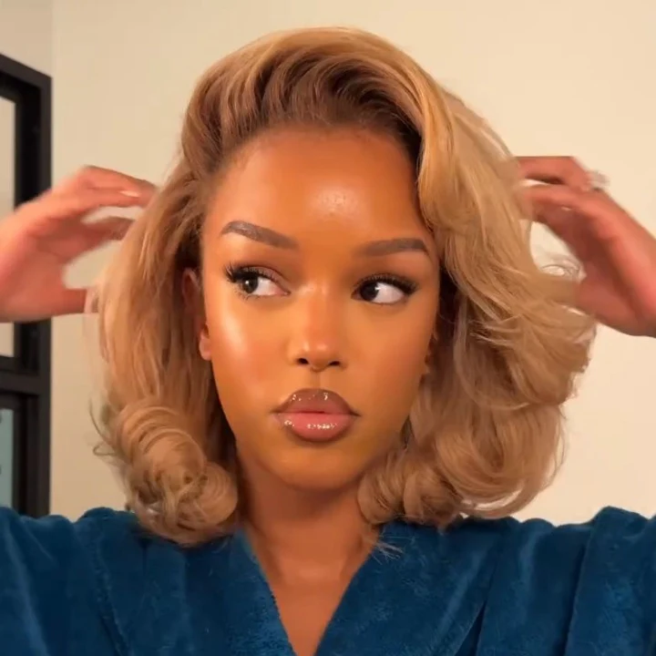 Dirty Blonde Summer Choice Fashion Short Straight Bob Lace Wigs Transparent Glueless Lace Colored Wigs No Code Needed -Amanda Hair - Image 2