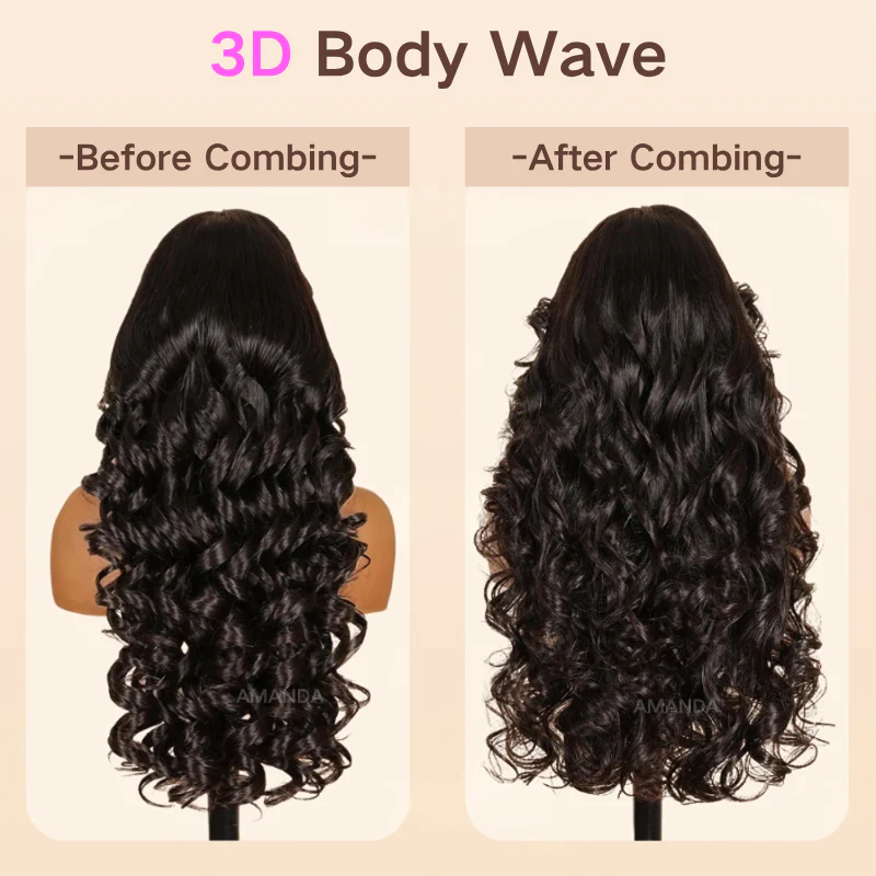 Double Drawn 3D Loose Wave Glueless Wig with Curtain Bangs - Image 4