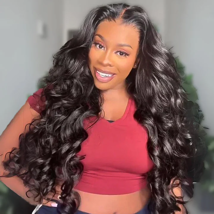 Double Drawn 3D Loose Wave Glueless Wig with Curtain Bangs - Image 5