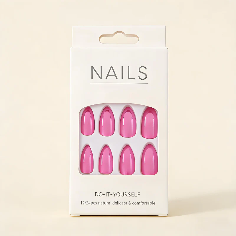 Electroplated Stiletto Press-On Nails Solid Color Glossy Reusable False Nails Flash Sale - Image 2