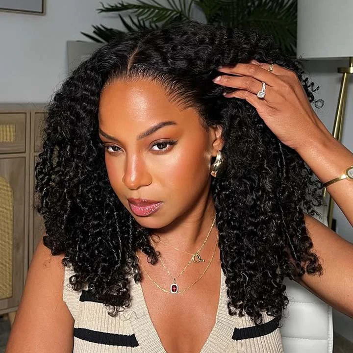 Extra 50% Off | Burmese Curly End Glueless 7×5/13x6 Lace Front 200% Density Put On And Go Human Hair Wig Flash Sale