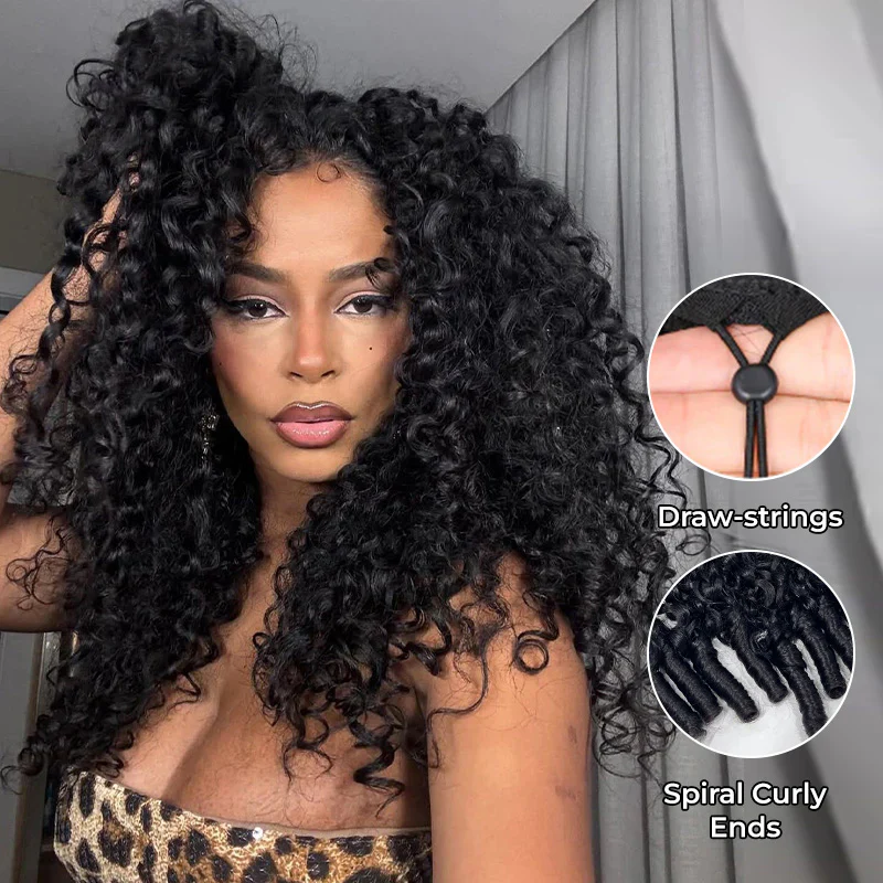 200% Double Drawn Density Burmese Curly Glueless 13x6 HD Lace Wig - Image 2