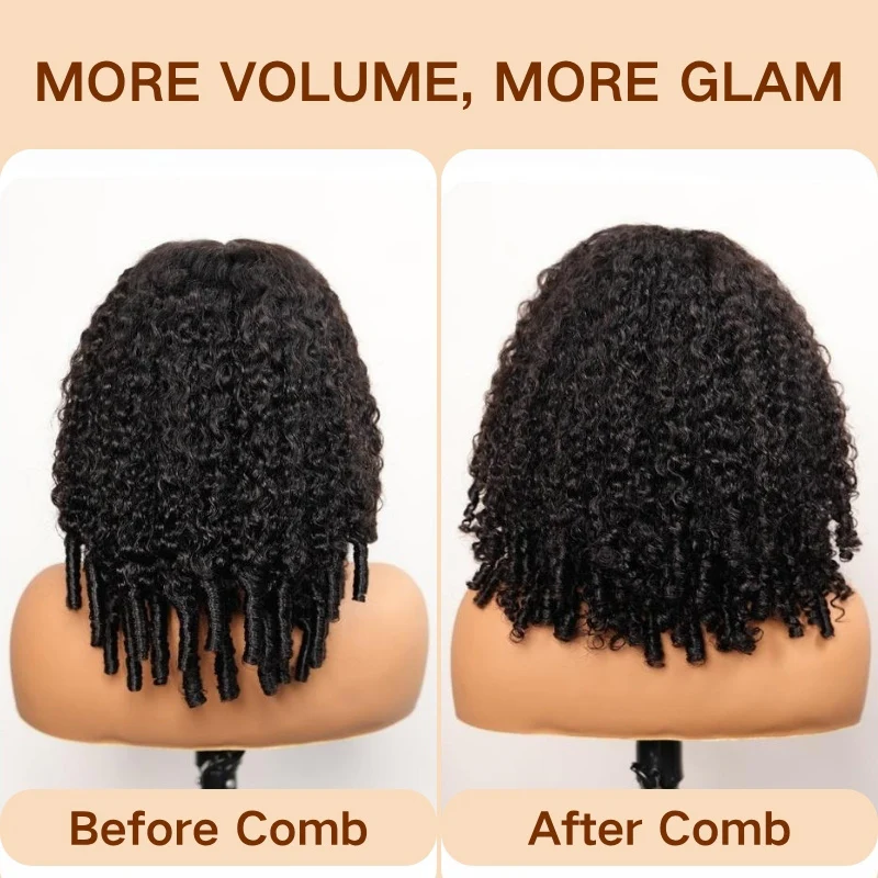 200% Double Drawn Density Burmese Curly Glueless 13x6 HD Lace Wig - Image 7