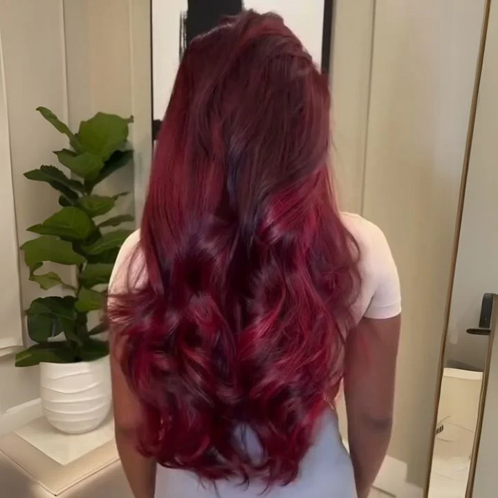 Extra 50% Off | Glueless 7x5 / 13x4 Lace Frontal Wig Dark 99J Burgundy Red Colored Human Hair Wigs Flash Sale - Image 4