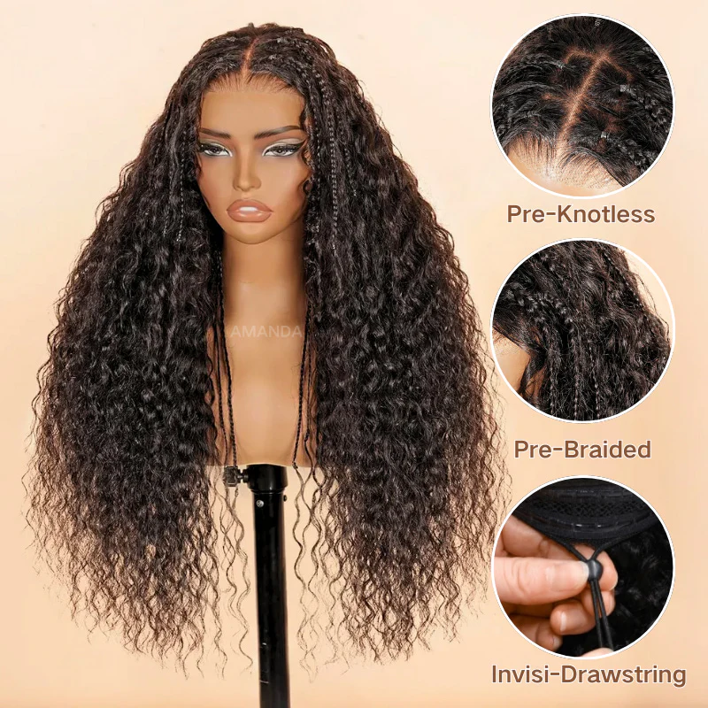 Extra 60% OFF | Glueless Exquisite Long Loose Curls with Braided Parting 7x5/13x4 HD Transparent Lace Wig Flash Sale - Image 4