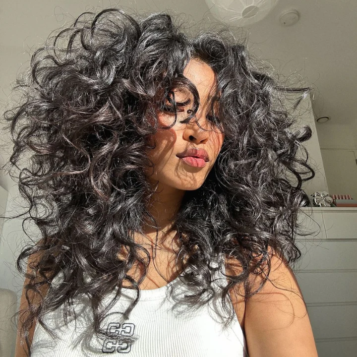 Glueless Frizzy Human Hair Clear Transparent Lace Front Bouncy Curly Wigs For Women-Amanda Hair - Image 3