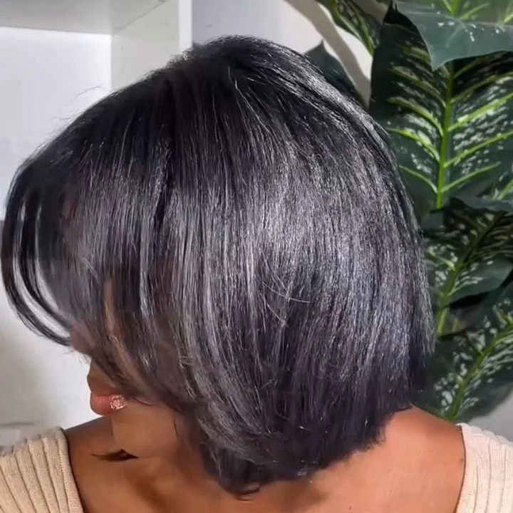 Extra 60% OFF | Glueless Layer Cut Short Straight Bob Wig Summer Wig Choice 13x4/6x4 Brazilian Hair Short Bob Lace Wigs No Code Needed Amanda Hair  Flash Sale - Image 2