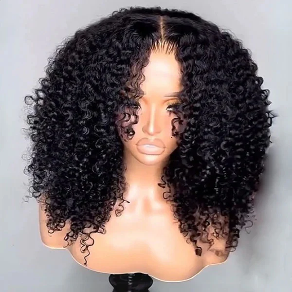 Extra 60% OFF |Glueless Thick Fluffy Afro Curly Human Hair Invisible Lace Wig For Women No Code Needed -Amanda Hair Flash Sale - Image 2