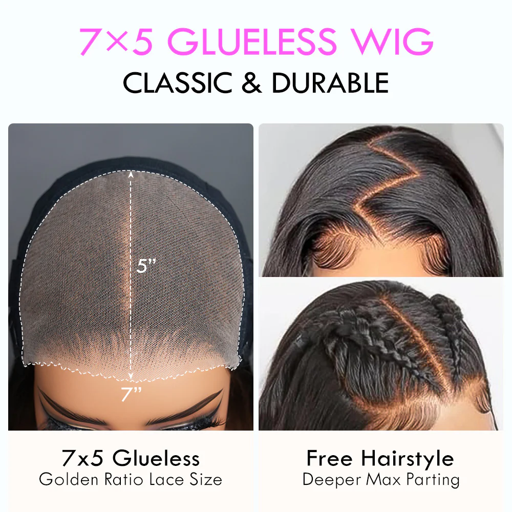 Extra 60% OFF| Glueless Water Wave 7x5/ 13x4 Transparent HD Lace Wig Pull and Go Invisible Drawstring Wigs Flash Sale - Image 7