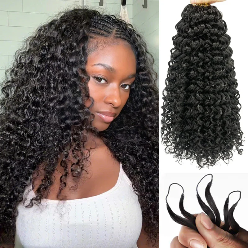 Feather Crochet Human Hair Bundles Water Wave / Body Wave for Boho Braids with Miracle Knots Flash Sale