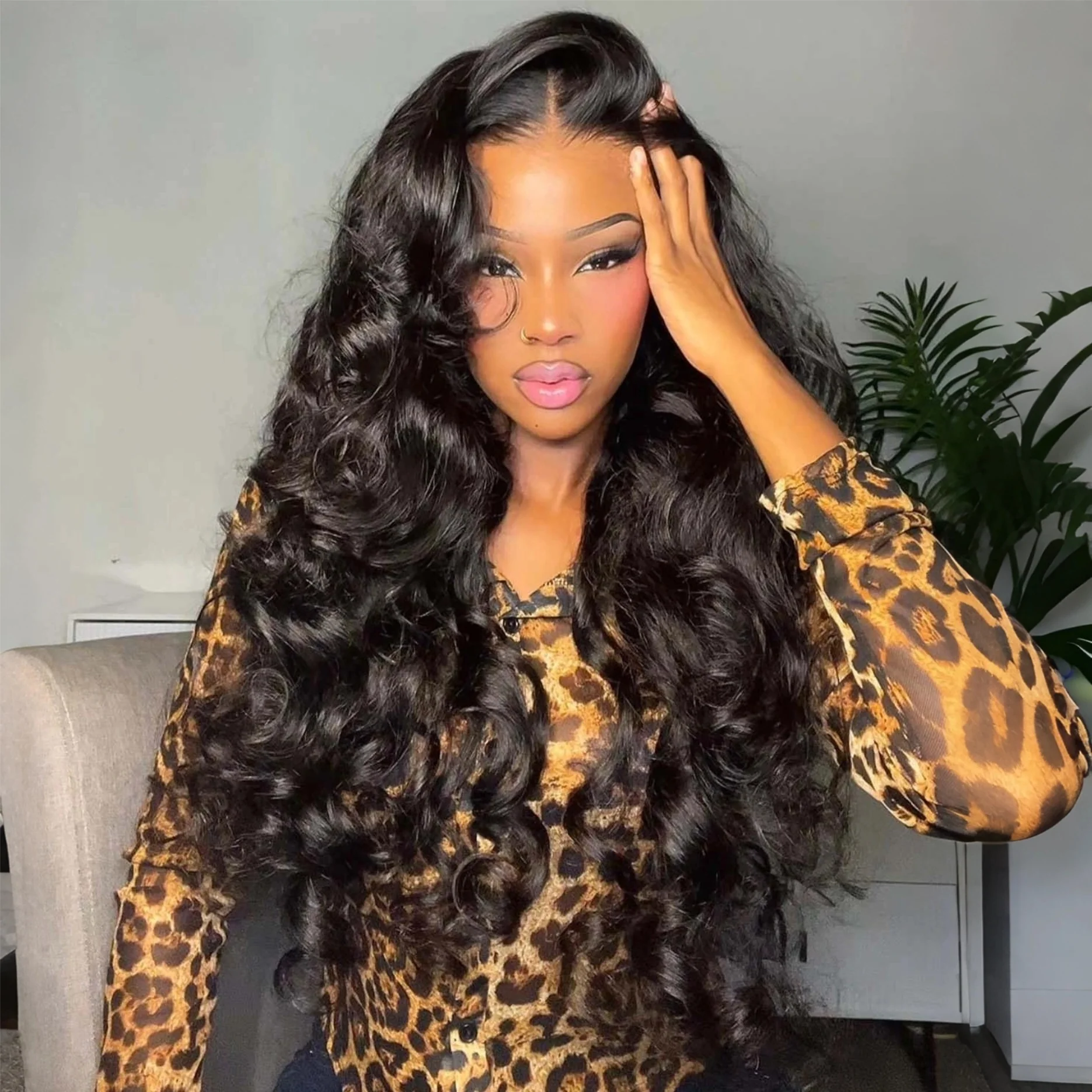 Buy 1 Get 1 Free Glueless Loose Wave Lace Front Wigs with Curtain Bangs 180%/250% Density - Image 11