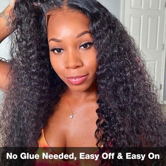 Buy 1 Get 1 Free Thick Curly Hair 13×4 Lace Frontal Wig 6×4 Pre-Cut Lace Wig - Image 7