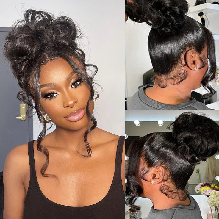 Glueless 360 Lace Frontal Wig Body Wave Invisible Strap Tug Go Pre Everything Lace Wigs - Image 4