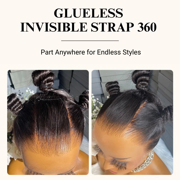 Glueless 360 Lace Frontal Wig - Silky Straight Invisible Strap Tug & Go Pre Everything Lace Wigs - Image 12