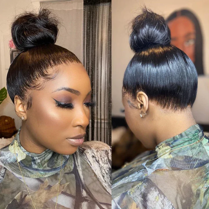 Glueless 360 Lace Frontal Wig - Silky Straight Invisible Strap Tug & Go Pre Everything Lace Wigs - Image 5