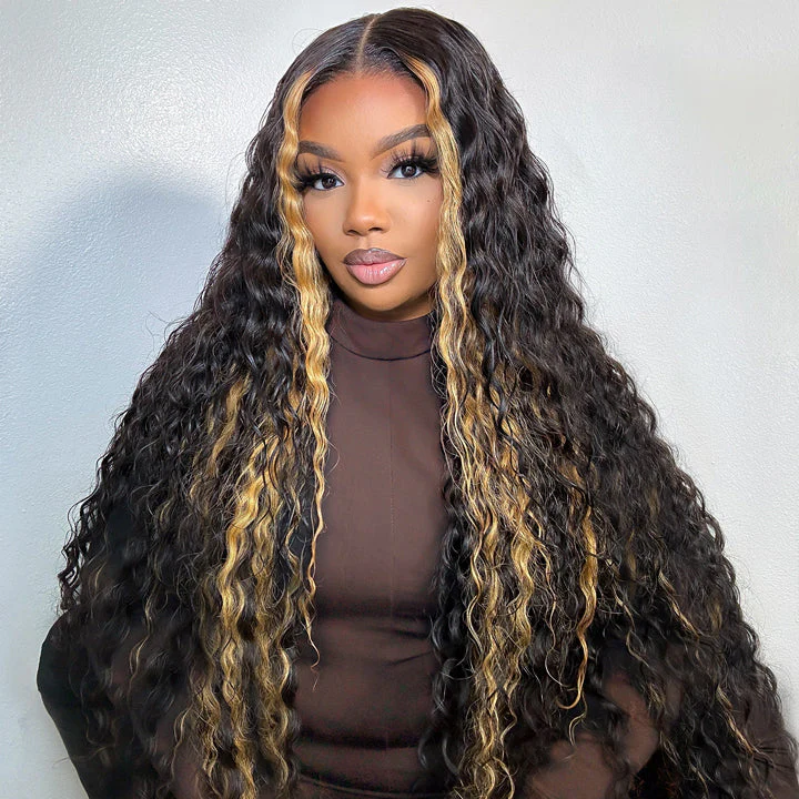 Amanda $199=30'' | Pre Everything Blonde Highlights 13x4 Full Lace Frontal Deep Curly Wave Glueless Put On And Go Wig Flash Sale - Amanda Hair