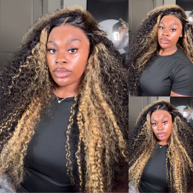 Amanda $199=30'' | Pre Everything Blonde Highlights 13x4 Full Lace Frontal Deep Curly Wave Glueless Put On And Go Wig Flash Sale - Amanda Hair - Image 3
