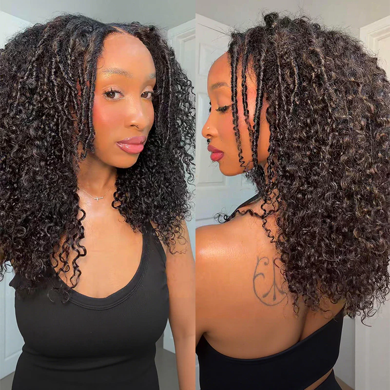 Amanda 7x5 Bohemian Curly Glueless Wig HD Lace 300% Density | Honey Blonde & Red Wine - Image 2