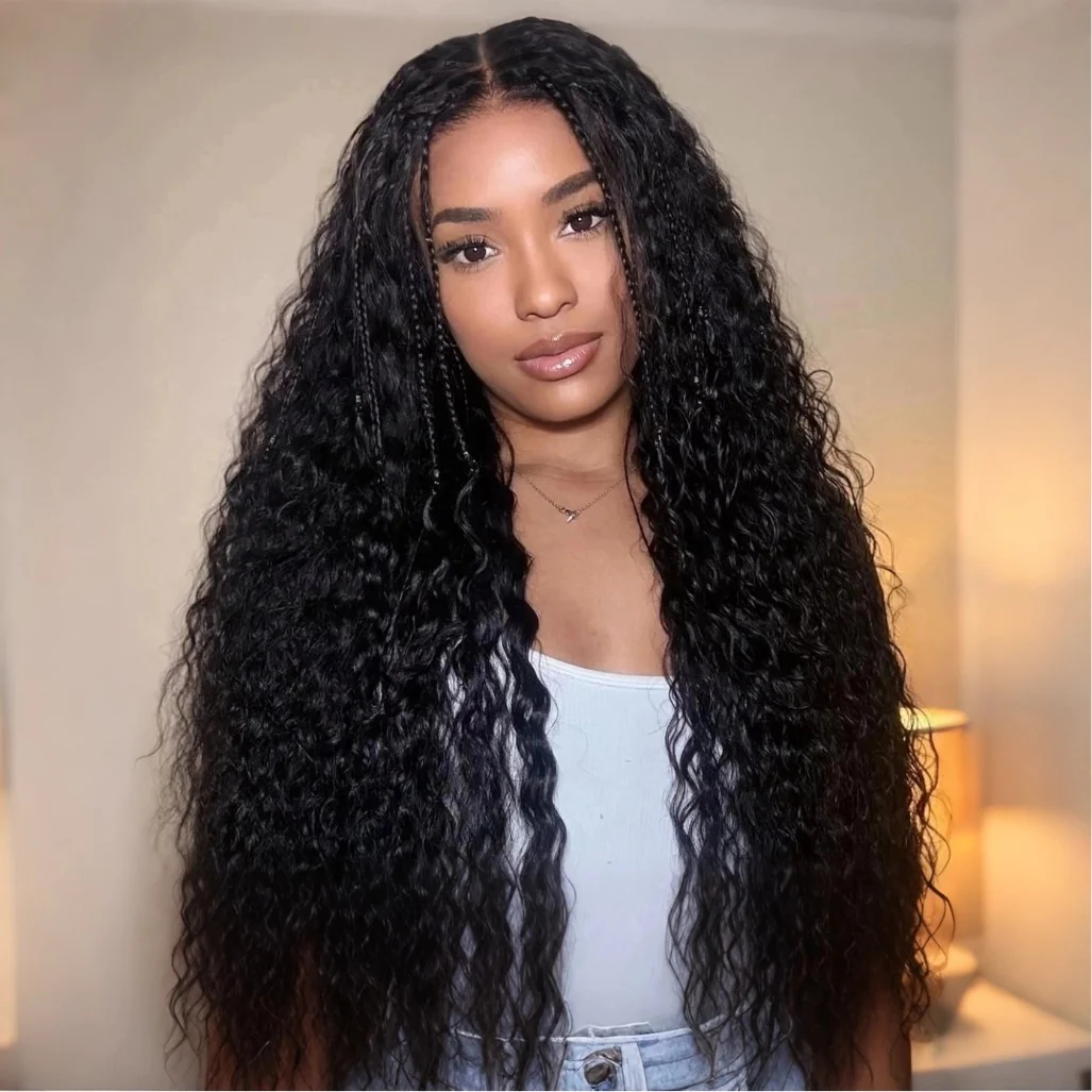 Glueless Exquisite Long Loose Curls with Braided Parting 7x5 / 13x4 HD Transparent Lace Front Human Hair Wig-Amanda Hair - Image 2