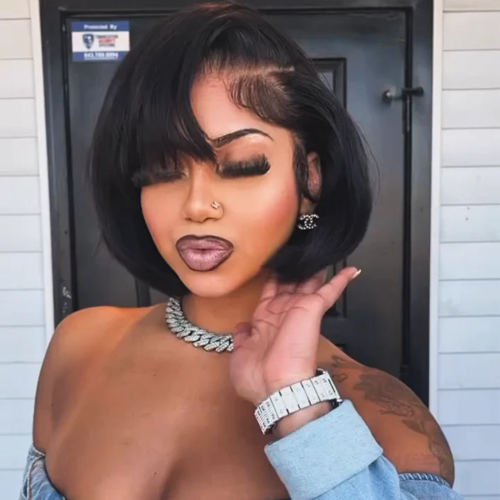 Glueless Straight Short Bob Wig Summer Wig Choice 4x4/13x4 Brazilian Hair Lace Wigs No Code Needed Amanda Hair