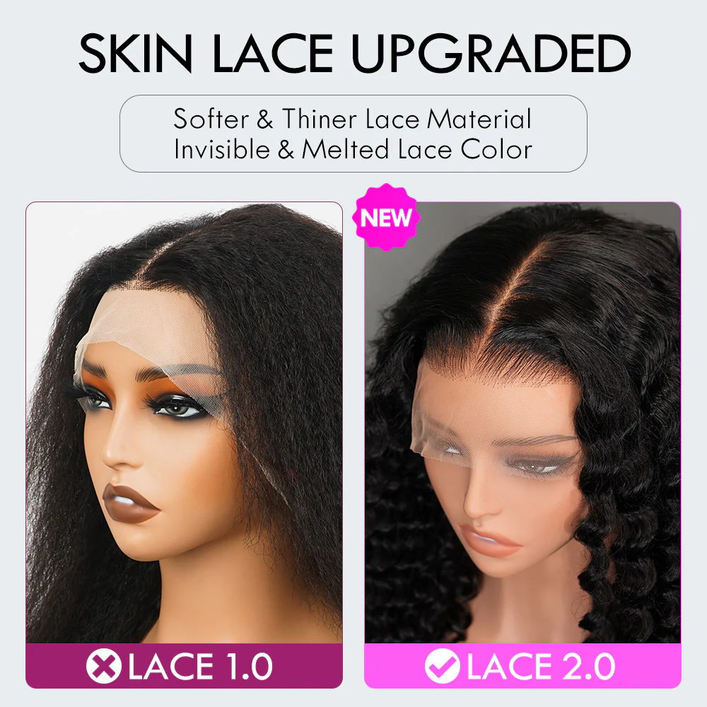 Glueless Water Wave & Curly Natural Black Bouncy 13x4 Lace Frontal Transprent Lace Wig Beginner Friendly - Image 8