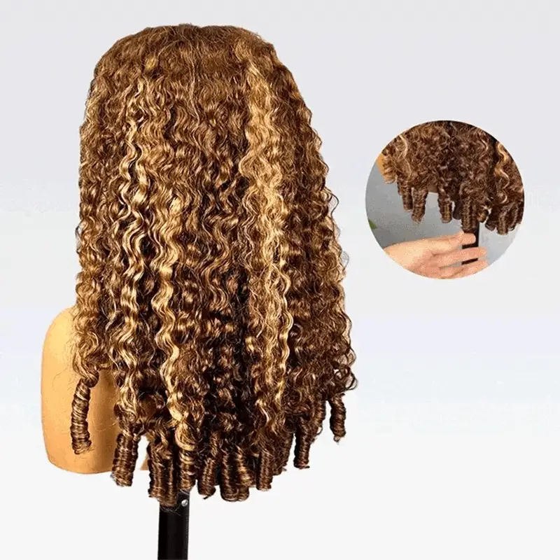 Highlight Burmese Curly 13x6 Lace Front Human Hair Wigs for Black Women Pre-plucked Natural Hairline - Image 10