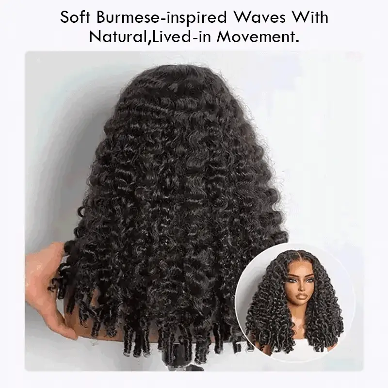 Highlight Burmese Curly 13x6 Lace Front Human Hair Wigs for Black Women Pre-plucked Natural Hairline - Image 14