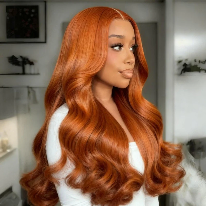 Highlight Ginger Copper Orange Wig Body Wave Pre Everything 7x5/13x4 Lace Beginner Friendly Glueless Wigs -Amanda Hair - Image 4