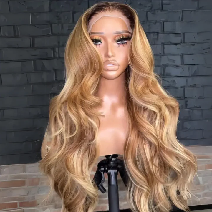 Hightlight Honey Blonde Loose Wave 13x4 Transparent Lace Front Wigs Flash Sale - Image 3