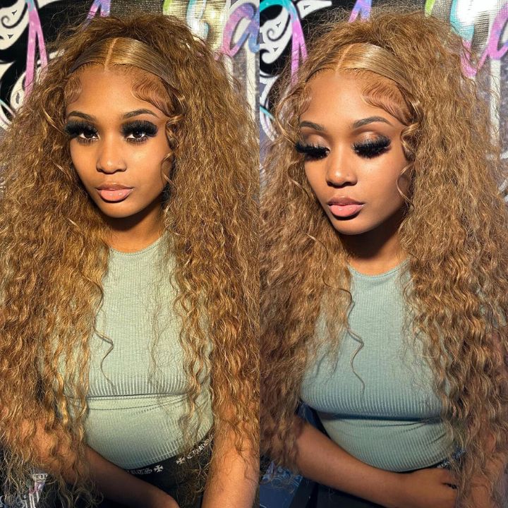 Honey Blonde Body Wave #27 Color Glueless  Lace Front Human Hair Wigs for Women 180% Density - Image 7