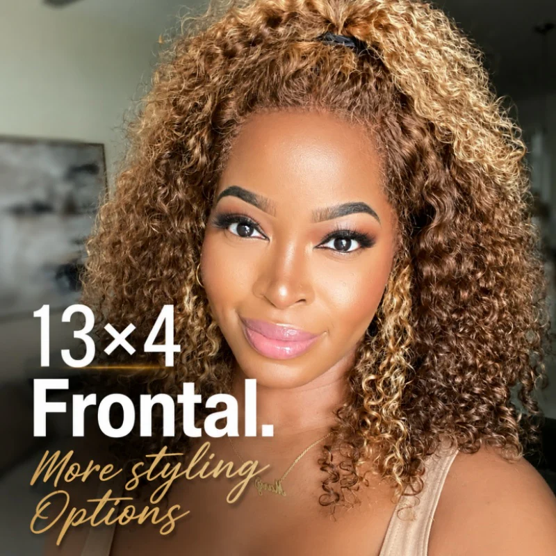 Honey Blonde Highlight Short Bob Wig Water Wave Colored Pre Everything Glueless Lace Front Wig Flash Sale - Image 3