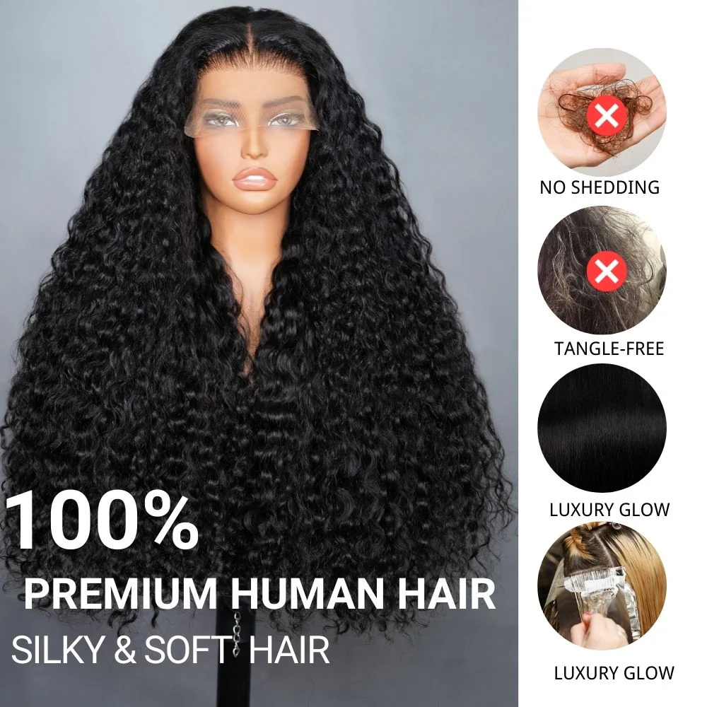 300% Density Luxury Deep Wave Virgin Human Hair HD Full Lace Front Wig Super Double Drawn Level - Amanda Hair - Image 5