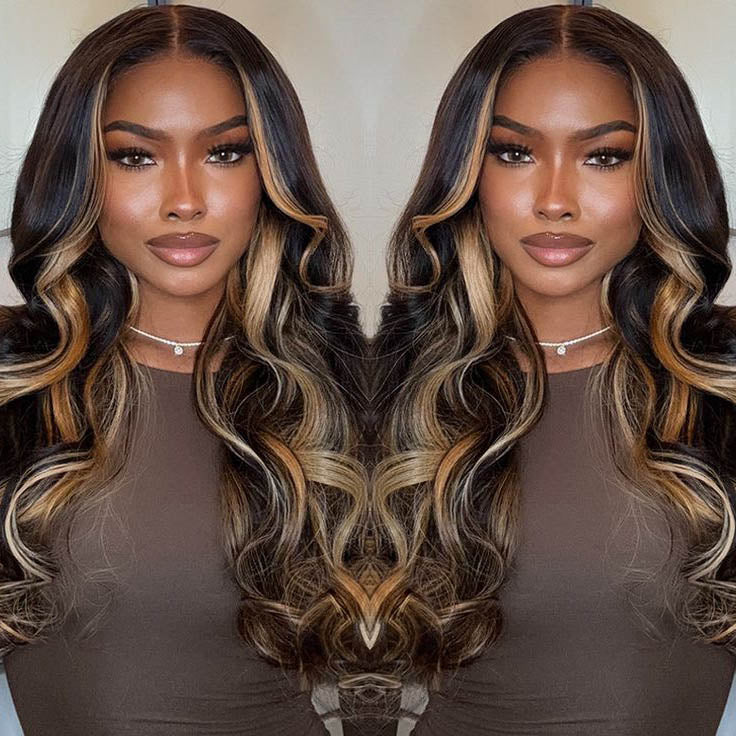 $129=30"| Money Piece Highlight Blonde Colored Loose Wave 6x4/13x4 HD Lace Front Wigs Human Hair Wig Flash Sale