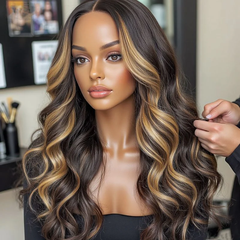$129=30"| Money Piece Highlight Blonde Colored Loose Wave 6x4/13x4 HD Lace Front Wigs Human Hair Wig Flash Sale - Image 3