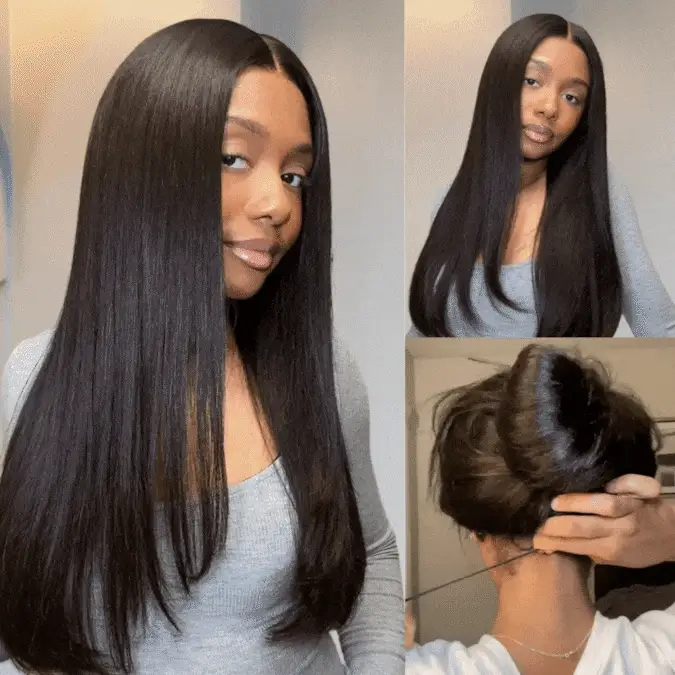 300% Density Long Straight Pre Everything Lace Wig New No Slip Silky Put On & Go Human Hair Wigs with Invisible Drawstring - Amanda Hairs - Image 3