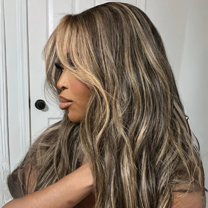 Ombre Color Wig Highlight  Light Blonde Body Wave 13x4 Lace Front /7×5 Lace Closure Wigs With Baby Hair - Amanda Hair